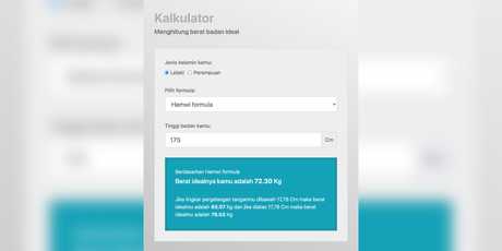 Membuat kalkulator untuk menghitung berat badan ideal